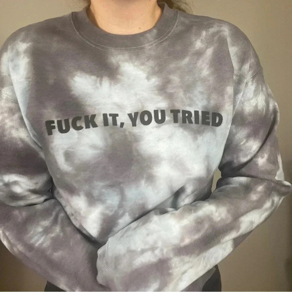 coco + pine F*** It You Tried Cropped Sweatshirt - Picture 2 of 4